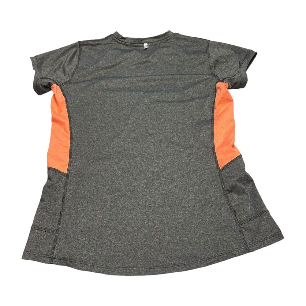 Umbro Running Shirt Women's Large Heather Gray Orange Polyester Stretch Pullover - Picture 3 of 7